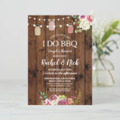 I DO BBQカップルShower Jars Lightsウッドフローラ 招待状 (スタンド正面)