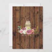 I DO BBQカップルShower Jars Lightsウッドフローラ 招待状 (裏面)