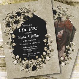 I Do BBQカントリーひまわりフォト婚約パーティ 招待状