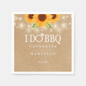 I Do BBQサンフラワー素朴婚約パーティナプキン スタンダードカクテルナプキン (正面)