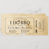 I DO BBQシャワー素朴チケット素朴招待状 招待状 (正面/裏面)