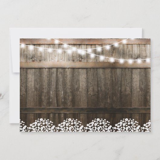 I DO BBQジプソフィラ素朴フォト婚約 招待状 (裏面)