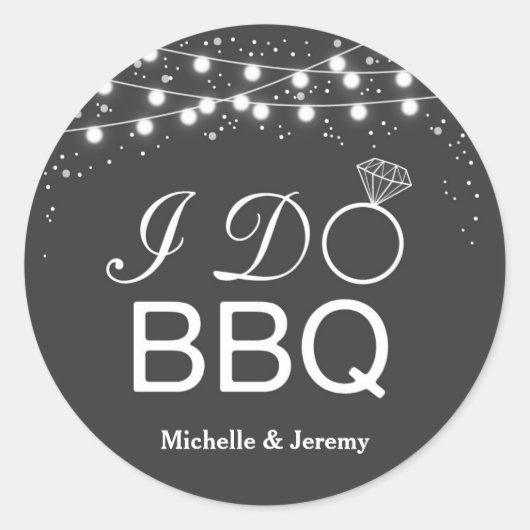 I Do BBQステッカー/ I Do BBQ封筒用シール ラウンドシール (正面)