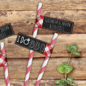 I Do BBQストローラベルドリンクフラグ ラップアラウンドラベル