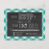 I Do BBQターコイズ屋外春の結婚式RSVP エンクロージャーカード (正面)