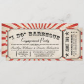 I DO BBQチケット招待状 | 婚約パーティー 招待状 (正面/裏面)