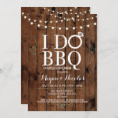 I DO BBQチャックボードウッド婚約パーティ招待状 招待状 (正面/裏面)