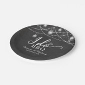 I Do BBQチョーク素朴婚約パーティ ペーパープレート (アングル)