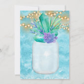 I do BBQティール(緑がかった色)ライツメイソンジャー婚約パーティ 招待状 (裏面)