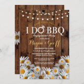 I DO BBQデイジーフローラ婚約素朴招待状 招待状 (正面/裏面)