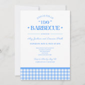 I Do BBQネイビーブルー結婚ズ婚約パーティ 招待状 (正面)