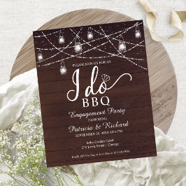 I Do BBQバジェット素朴婚約パーティ招待状
