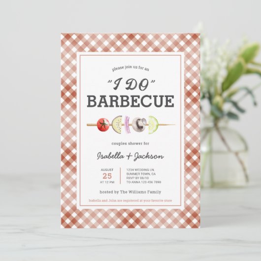 I DO BBQバーベキューウェディングシャワー招待状 招待状 (スタンド正面)