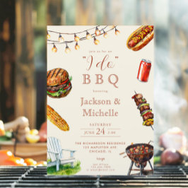 I DO BBQバーベキューカップルのブライダルシャワー夏 招待状
