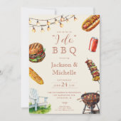 I DO BBQバーベキューカップルのブライダルシャワー夏 招待状 (正面)