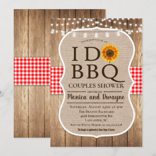 I DO BBQバーベキューギンガムストリングライツ招待状 招待状