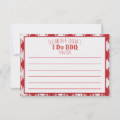I Do BBQパーティーアクティビ空白のティ、回答、アドレス ノートカード (正面)
