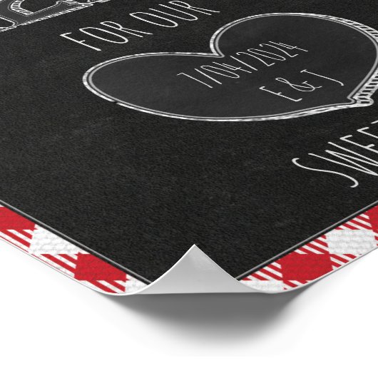 I Do BBQパーティースウィートトリート婚約パーティサイン ポスター (角)