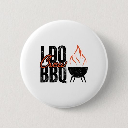 I Do Bbqパーティーマッチング結婚ズクルーByrbecue Dinn 缶バッジ (正面)