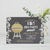 I Do BBQパーティー婚約カップルシャワー招待 招待状 (スタンド正面)