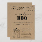I Do BBQビールカップルウェディングシャワー婚約 招待状 (正面/裏面)