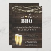 I Do BBQビールカップルウェディングシャワー婚約 招待状 (正面/裏面)