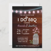 I DO BBQピンクとブルーコスモス素朴な写真を追加 招待状 (正面)