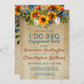 I DO BBQフローラバ素朴ンウッド婚約パーティ 招待状 (正面/裏面)