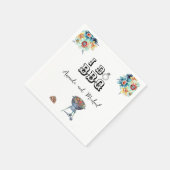 I Do BBQフローラ婚約パーティカップルシャワー スタンダードカクテルナプキン (角)