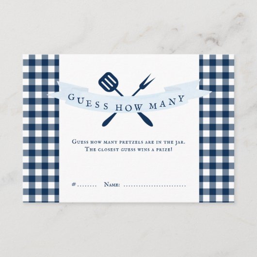 I Do BBQブライダルシャワーはゲームカードの数を推測 エンクロージャーカード (正面)