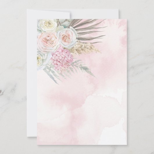 I Do BBQブライダルシャワーボホローズブーケフローラ 招待状 (裏面)