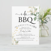 I Do BBQブライダルシャワーユーカリシンプル水彩色 招待状 (スタンド正面)