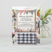 I Do BBQブライダルシャワー素朴結婚 招待状 (スタンド正面)