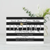 I DO BBQブラック&ホワイトストライプウェディングシャワー 招待状 (スタンド正面)