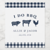 I Do BBQブループレイドワインラベル ワインラベル (シングルラベル)