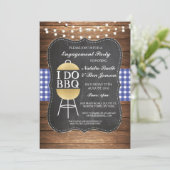 I DO BBQブルー金ゴールドチョークカップルシャワー招待状 招待状 (スタンド正面)