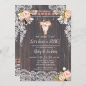 I DO BBQボホレース&フローラ披露宴招待状 招待状 (正面/裏面)