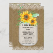 I Do BBQメイソンジャールサンフラワーズ婚約パーティ 招待状 (正面/裏面)