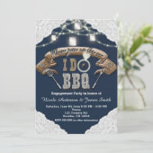 I DO BBQメイソンジャールライツレースブルー婚約 招待状 (スタンド正面)