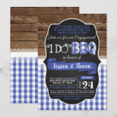 I Do BBQリハーサルディナー招待状ブルー 招待状 (正面/裏面)