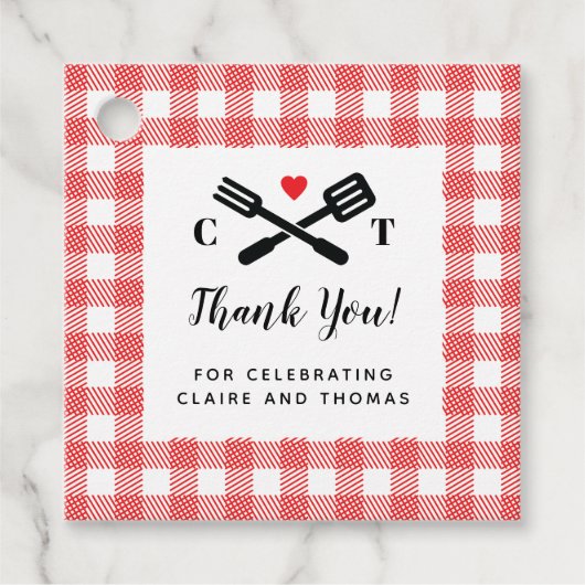 I Do BBQレッドピクニックビーフスクエア フェイバータグ (正面)