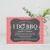 I DO BBQレッド婚約カップルシャワー招待状 招待状 (スタンド正面)