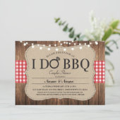 I DO BBQレッド婚約カップルシャワー招待状 招待状 (スタンド正面)