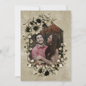 I Do BBQヴィンテージひまわりフォト婚約パーティ 招待状 (裏面)