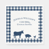 I Do BBQヴィンテージファームハウスネイビーブループレイド スタンダードランチョンナプキン (正面)