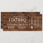I DO BBQ婚約ウッド素朴チケット招待状 招待状 (正面/裏面)