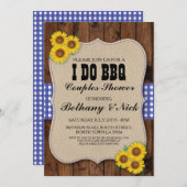 I DO BBQ婚約カップルシャワー素朴招待状 招待状 (正面/裏面)