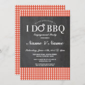 I DO BBQ婚約チョークレッドリングや輪招待状 招待状 (正面/裏面)