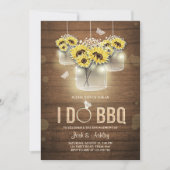 I Do BBQ婚約パーティカップルのシャワー素朴 招待状 (正面)