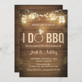 I Do BBQ婚約パーティカップルのシャワー素朴 招待状 (正面/裏面)